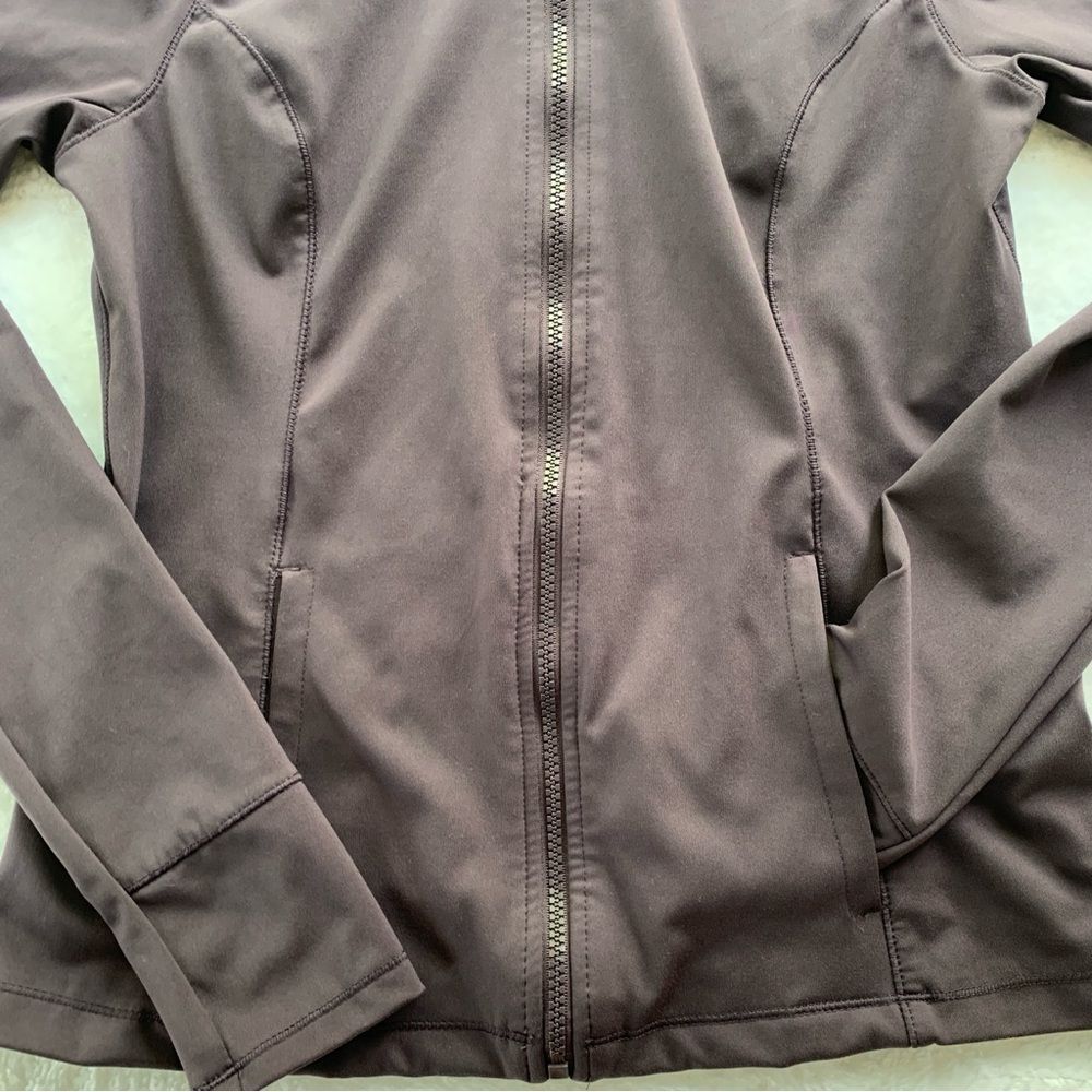 Yogalicious Lightweight Full-Zip Hooded Workout Jacket Deep Purple | Medium - Picture 3 of 5
